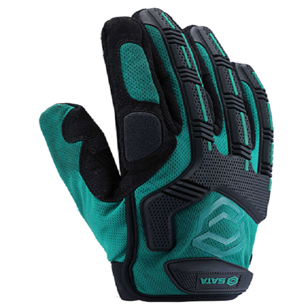 手套质量8 600X600 SF0904 世达经典绿机械型防冲击手套9"