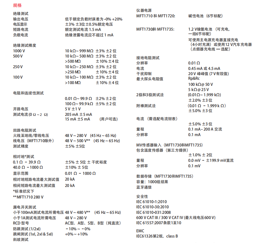 多功能测试仪MFT1700系列